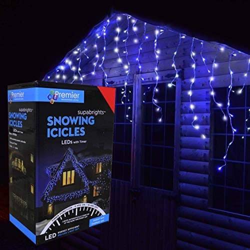 Image of Premier Snowing Icicles Outdoor Christmas Fairy Lights & Timer - Blue White - 960 Led's Multi,JNS_469067