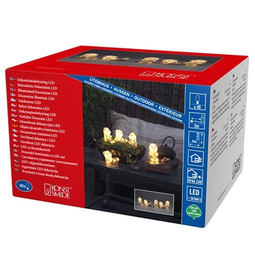 Image of Konstsmide Christmas Outdoor Figures Decoration/Outside Lights LED Acrylic Five Baby Pandas/Outdoor Lighting (IP44) / 40 Warm White LEDs/Transparent Cable