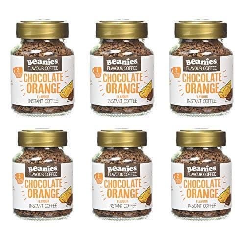 Image of 6x Beanies Chocolate Orange Flavoured Instant Coffee Jars: 50g per jar