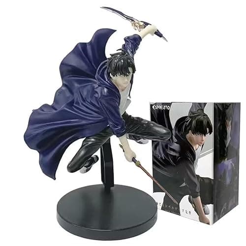 Image of Skynomad Anime Solo Leveling Figurine - Sung Jinwoo Cha Hae-In Igris Antares Beru S Rank Manwa Statue Katana Rare Aura Collectible for Solo Levelling Fans (Sung Jinwoo 18cm)