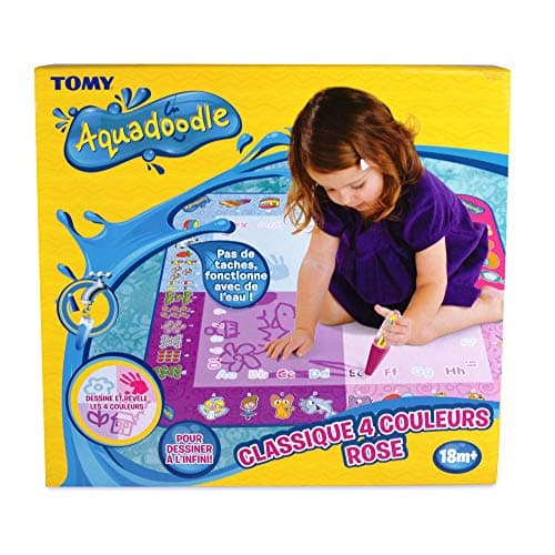 Image of Aquadoodle Classic Large Water Doodle Mat, Official Tomy No Mess Colouring & Drawing Game, Suitable for Toddlers and Children - Boys & Girls 18 Months, 2, 3, 4+ Year Olds, Pink, T72371