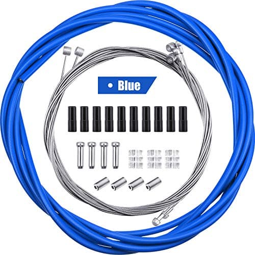 Image of Boao 4 Pieces Brake Cable Universal Bike Inner Brake Cable Housing Kit Bicycle Brake Cable Replacement for Mountain and Road Bike Gear Kit (Blue)