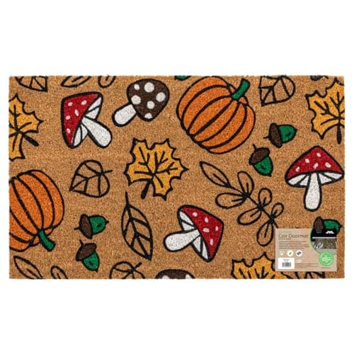 Image of JVL Latex Backed Coir Entrance Doormat 45x75cm - Autumn