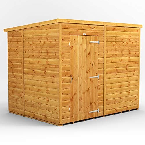 Image of POWER High Grade Premium Pent Wooden Shed with Security Features, Door Flexibility, made from 12mm Extra Thick Timber, for all Storage & Outdoor Needs (Windowless)