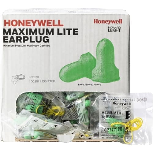 Image of 100 Pair Max Lite Corded Foam Ear plugs Howard Leight Earplugs