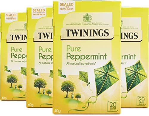 Image of Twinings Pure Peppermint 80 Tea Bags (Multipack of 4 x 20 Bags), 283 g