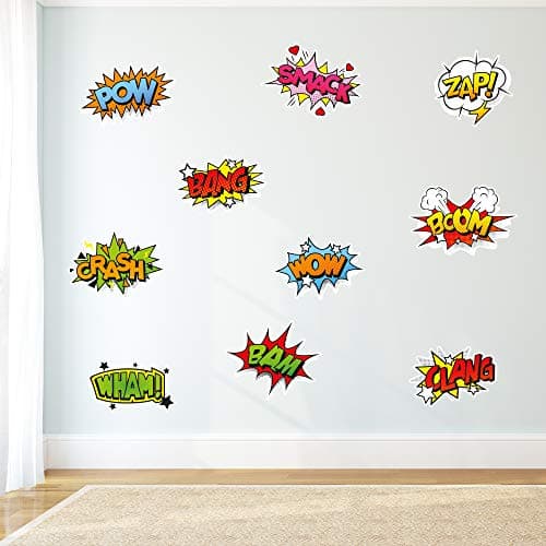 Image of Comic Book Sound Effects Set of Wall Stickers Art Home Decal Mural (60cm Width x 30cm Height)
