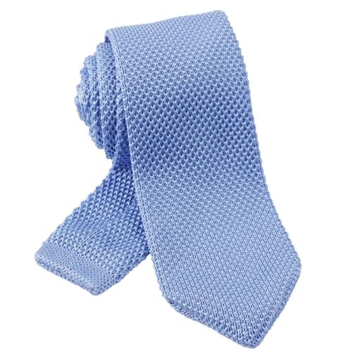 Image of Alizeal Mens Vintage Multi-colored Casual Knitted Neckties, light blue