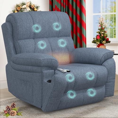 Image of YONISEE Lift Chair Recliners for Elderly, Recliner Chair with Massage & Heat, Extended Footrest, Oversized Recliners Armchair Lounge Sofa with Type C+USB Ports, Hidden Drink Holders, Dual Side Pockets