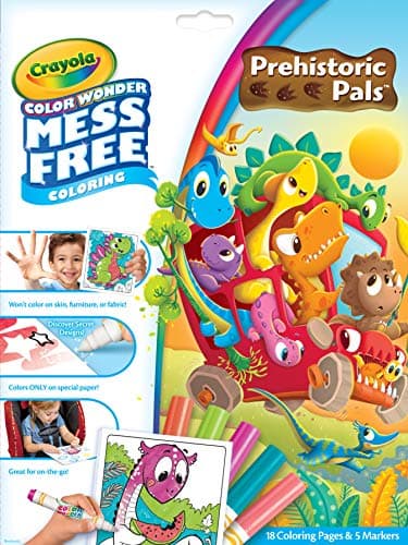 Image of Crayola Color Wonder Prehistoric Pals, Mess Free Coloring Pages & Markers, Gift for Kids, Age 3, 4, 5, 6