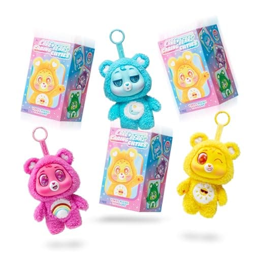 Image of Basic Fun Care Bears Caring Cuties 15cm Plush Clip-On Soft Toy – Surprise Collectible Care Bear with Sparkling Eyes, Ribbon & Metal Clip, Ages 4+