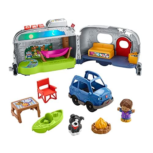 Image of Fisher-Price Little People Toddler Playset & Camper Learning Toy with Lights and Music for Toddlers, Multi-Language Version, HPF44