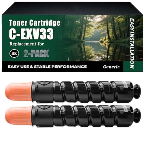 Image of C-EXV33 Toner Cartridge Work for Canon imageRUNNER 2520 IR-2530 IR-2525 Printers, High-Capacity 8500 Pages, Clear lines (2-Pack Black)