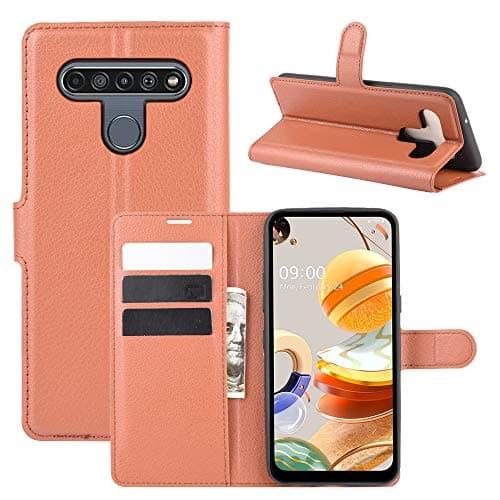 Image of Hülle® Wallet Flip Case Compatible for LG K61 (Brown)