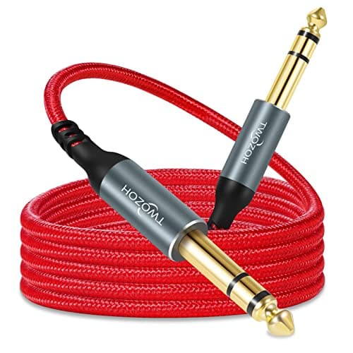 Image of Twozoh Jack 6.35mm to 6.35mm Balanced TRS Stereo Audio Cable, Male to Male 1/4 Inch Guitar Cable 3M (Profesional/Hifi)