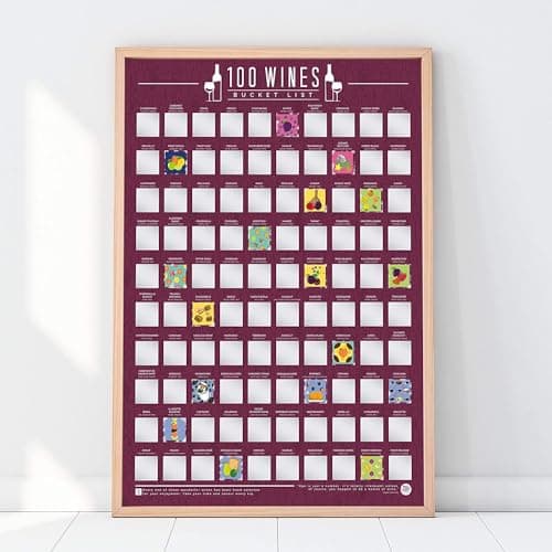 Image of 100 Wines Scratch Off Bucket List Poster metal tin sign 6x8 inches
