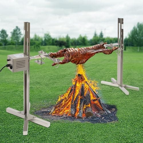 Image of VonVVer BBQ Rotisserie Kit up to 40 kg - Large Grill Rotisserie Spit Roaster 5 Gears Adjustable Pig Spit Rotisserie Grill for Pig Rotisserie Hog Lamb Outdoor Party Campfire