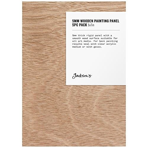 Image of Jackson's Wooden Painting Panel MDF 5x7in Pack of 5 for Art Media