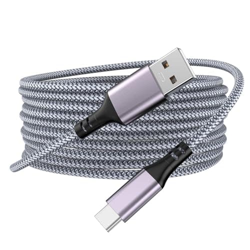 Image of Extra Long USB C Charger Cable 5M,3A Braided PS5 Controller Charging Cable for PS5 DualSense Controller/Xbox Series X/S for Nintendo Switch,Samsung Galaxy S21/S20/S10,Note10 9 8