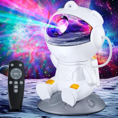 Image of TOCVEOE Astronaut Galaxy Projector 360° Rotating Star Lamp 8 Nebula Modes 2 Star Modes with Speed Brightness Adjustable Remote Control Dimmable LED for Kids Bedrooms Adult Home Decor