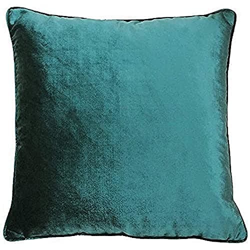 Image of Riva Paoletti Luxe Velvet Polyester Filled Cushion - Jadite Green - Soft Velvet Feel Fabric - Reversible - Hidden Zip Closure - Machine Washable - 100% Polyester Case - 55 x 55cm (22" x 22" inches)