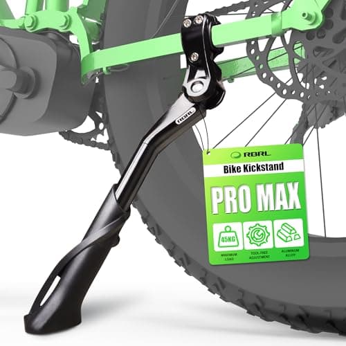 Image of RBRL Bike Kickstand, Stable, Durable and Non-slip Aluminum Alloy Bicycle Kickstand, Suitable for 24-29 Inch Mountain Bike, Trekking, City & E-Bike, Height Adjustable Bike Stand