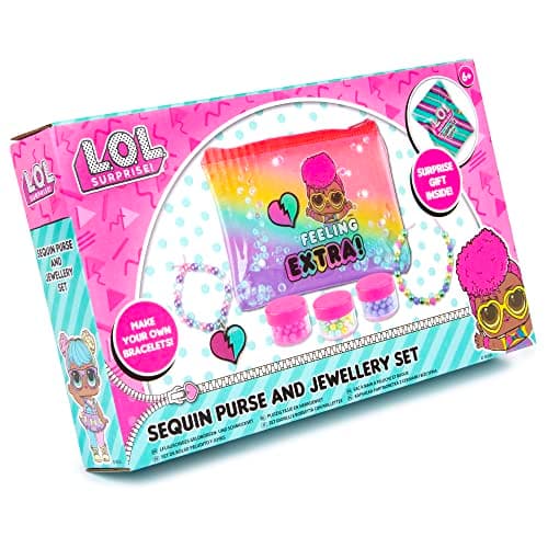 Image of LOL Surprise! Glitter Purse & Jewellery Set for Girls – LOL Make Your Own Jewellery Set Includes LOL Glitter Purse, Beads, LOL Charm and LOL Surprise Bag – Gifts for Girls