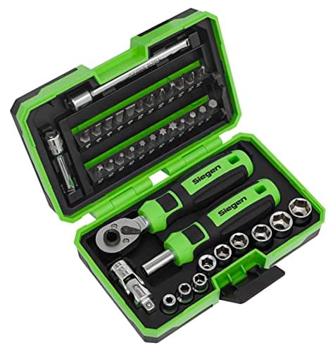 Image of Siegen by Sealey Socket & Bit Set 38pc 1/4" Sq Drive - S01255