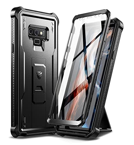 Image of Dexnor Compatible with Samsung Galaxy Note 9 Case with Built-in Screen Protector Military-Grade 360 Full Body Shockproof Bumper Protection Cover with Stand - Black