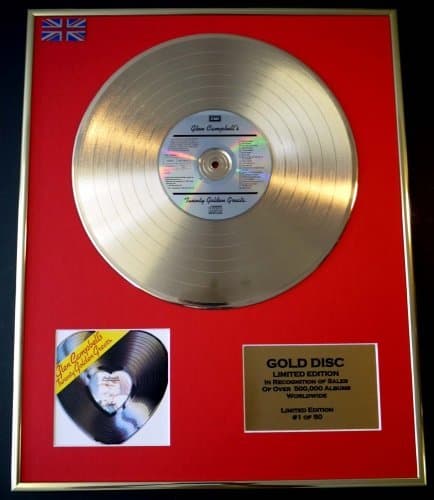 Image of GLEN CAMPBELL/Cd Gold Disc Record Limited Edition/TWENTY GOLDEN GREATS