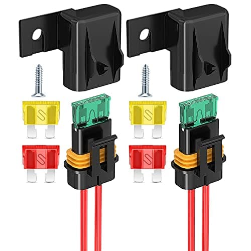 Image of Gebildet Inline Fuse Holder, 2Pack IP67 Waterproof 12AWG Gauge Wiring Harness ATC/ATO 20A/30A/40A Blade Fuse Holder for Vehicle, Marine, Heavy Duty Bus Power System(Patent No. 015025843)