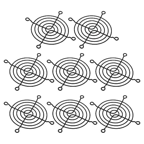 Image of PATIKIL 80mm Fan Finger Grill, 8 Pack Metal Grill Protector Guard Fan Protective Cover for 80x80mm Exhaust Fans for Equipment Computer DIY, Black