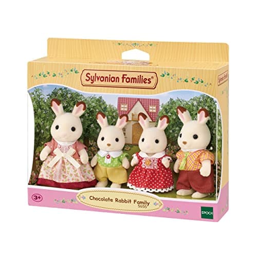 Image of EPOCH Sylvanian Families Plastic Chocolate Rabbit Family, Multicolor