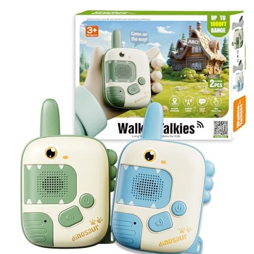 Image of DQMOON Dinosaur Toys for Boys - 2 PCS Dinosaur Walkie Talkies Kids Toys for 3-8 Year Old Boys Gifts Outdoor Garden Games Birthday Gifts Christmas Stocking Fillers Sensory Toy for Kids Age 3-9
