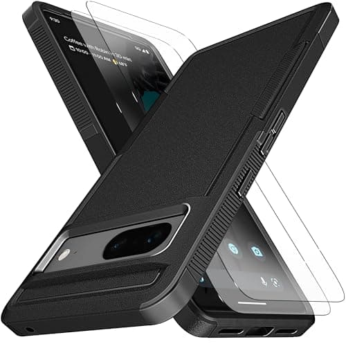 Image of KaiMai for Pixel 7 Case [10 FT Military Grade Drop Protection] [Non-Slip] [2 pcs TPE HD Screen Protector] Heavy Duty Full-Body Shockproof Case for Google Pixel 7 6.2"-Black