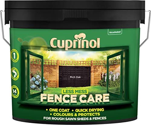 Image of CUPRINOL LESS MESS FENCE CARE CARE RICH OAK 9 LITRES