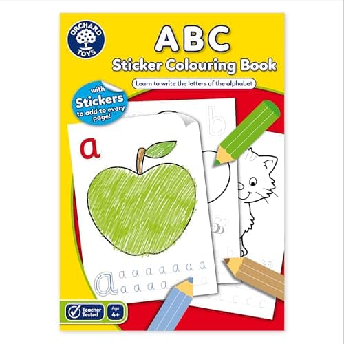 Image of Orchard Toys ABC Colouring and Activity Book, Helps Teach Alphabet, Educational Colouring Activity Book, Perfect for Kids Age 4 Years +, 21cm x 2cm x 29cm, White
