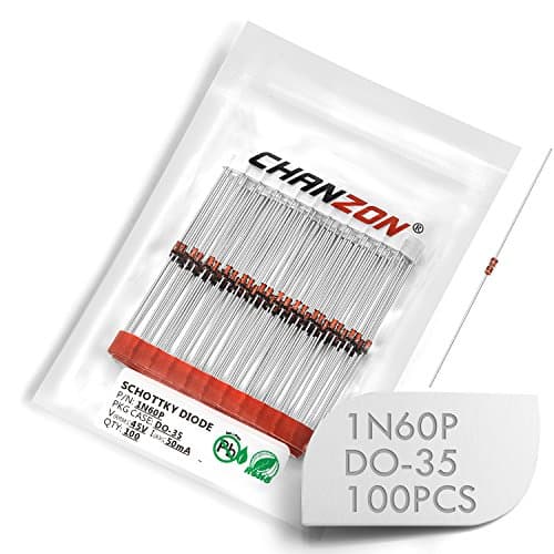 Image of (Pack of 100 Pieces) Chanzon 1N60P Schottky Barrier Rectifier Diodes 50mA 45V DO-35 (DO-204AH) Axial IN60P 50 mA 45 Volt Small Signal Switching Diode for TV AM FM Radio