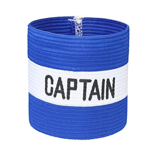 Image of VerteLife Classic Captain's Armband for Football Training, Adult & Youths Elastic Sports Arm Band Captain Armbands (Adult, Blue)