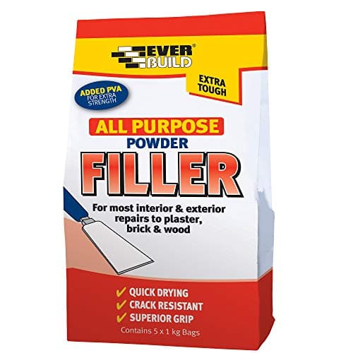 Image of Everbuild All Purpose Powder Filler – Suitable for Interior and Exterior Use – Quick Drying – White – 5kg