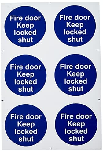 Image of Scan SCA0153 Self adhesive PVC sign - Fire door Keep locked shut - 200 x 300mm, White