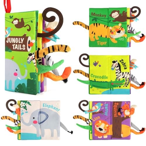 Image of beiens Baby Books, Touch and Feel Crinkle Cloth Books for Babies, Baby Essentials for Newborn, Car Seat Gifts for 0 3 6 12 Months