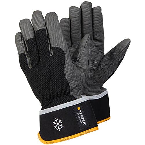 Image of Ejendals 9112-9 Size 9 "Tegera 9112" Synthetic Leather Glove - Black/Grey/Yellow