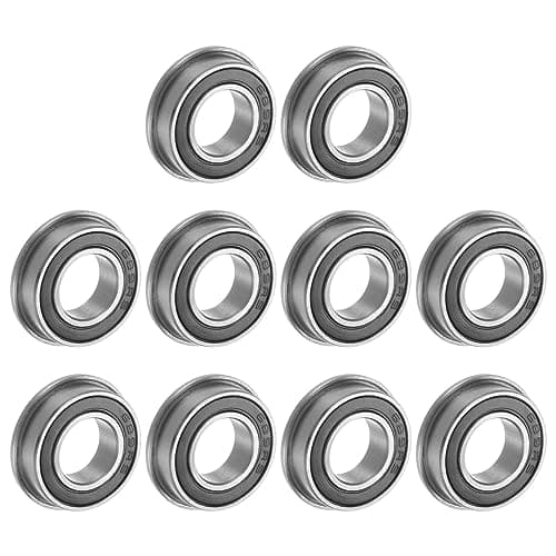 Image of uxcell F689-2RS Flanged Ball Bearing 9x17x5mm Double Sealed Chrome Steel Flange Bearings, 10pcs
