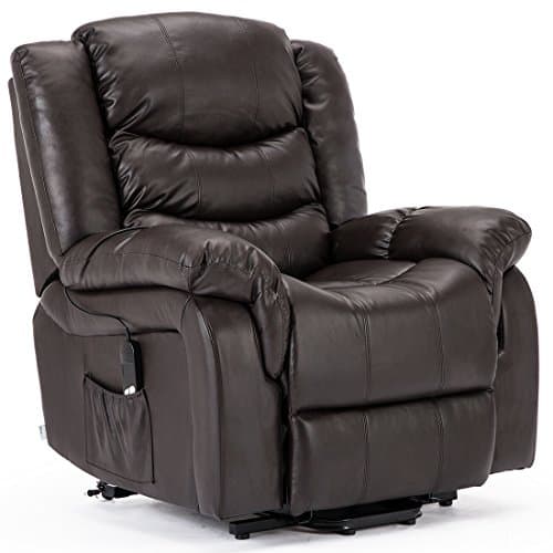 Image of More4Homes SEATTLE ELECTRIC RISE RECLINER BONDED LEATHER ARMCHAIR SOFA HOME LOUNGE RISER CHAIR (Brown)