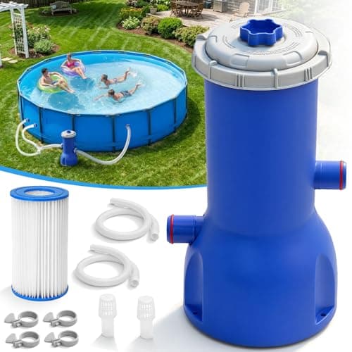 Image of KETNET Pool Pump, 1000 Gallons Electric Swimming Pool Filter Pump for Above Ground Pools, 3785L/H Pool Pump and Filter Kit for Pools, Swimming Pool Pump Filter