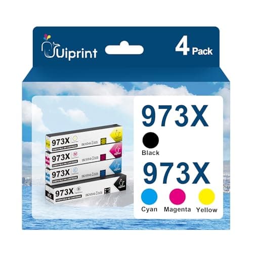 Image of Uiprint 973X Ink Cartridge for HP 973 X Compatible for HP PageWide Pro 477dw 577dw 452dw 477dn 452dn 577z 552dw P55250dw P57750dw (Black Cyan Magenta Yellow, 4-Pack)