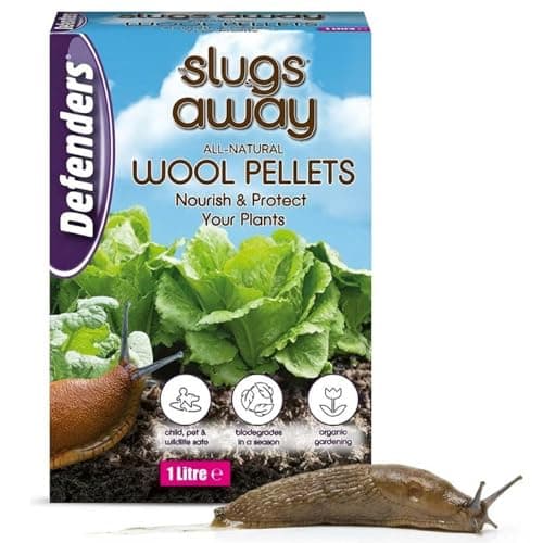Image of Defenders All-Natural Slugs Away Wool Pellets – 1 Litre, Slug Deterrent, Protect Gardens and Plants From Slugs and Snails, Grey