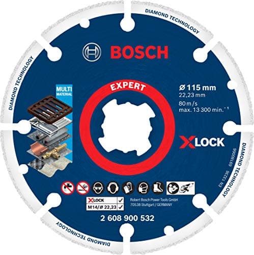 Image of Bosch Professional 1x Expert Diamond Metal Wheel X-LOCK Cutting Disc (for Cast iron, Ø 115 mm, Accessories Small Angle Grinder)