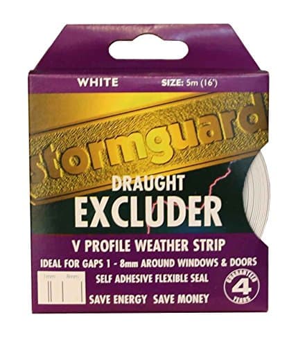 Image of Stormguard V-Seal White 5M Draught excluder Weather Proofing Seal self Adhesive Gap Filler Stormguard